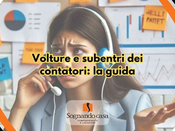 Una ragazza a un call center, stanca di volturare utenze